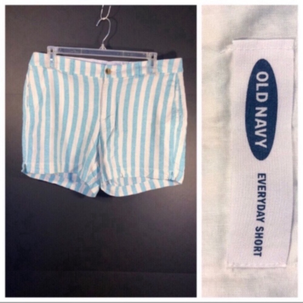 Old Navy Women’s Striped Everyday Short Size 16 Linen/Rayon Comfy Travel Beachy